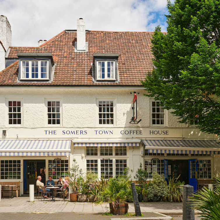 Image of the outside of The Somers Town Coffee House, the venue for the November 2026 cohort of The Media Trainer Method